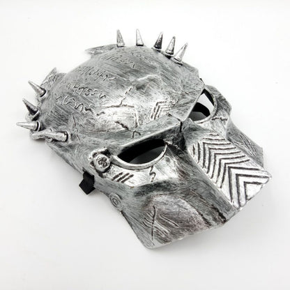 Right Side Faced Silver Antique Metallic Mask