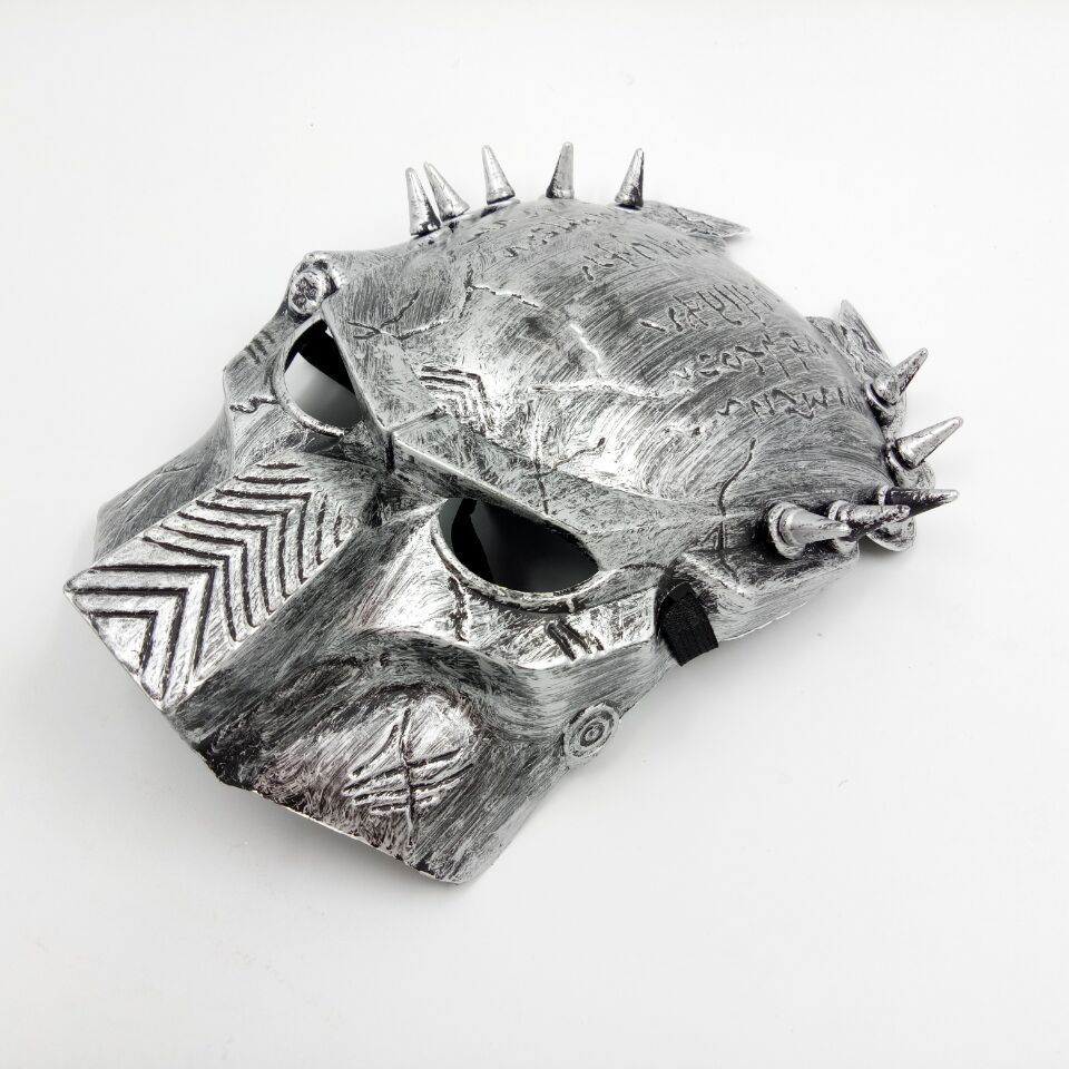 Left Side Faced Silver Antique Metallic Mask