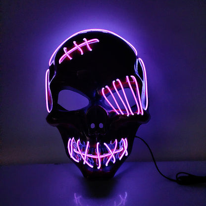 Purple Pirate Glowing One-Eyed Mask