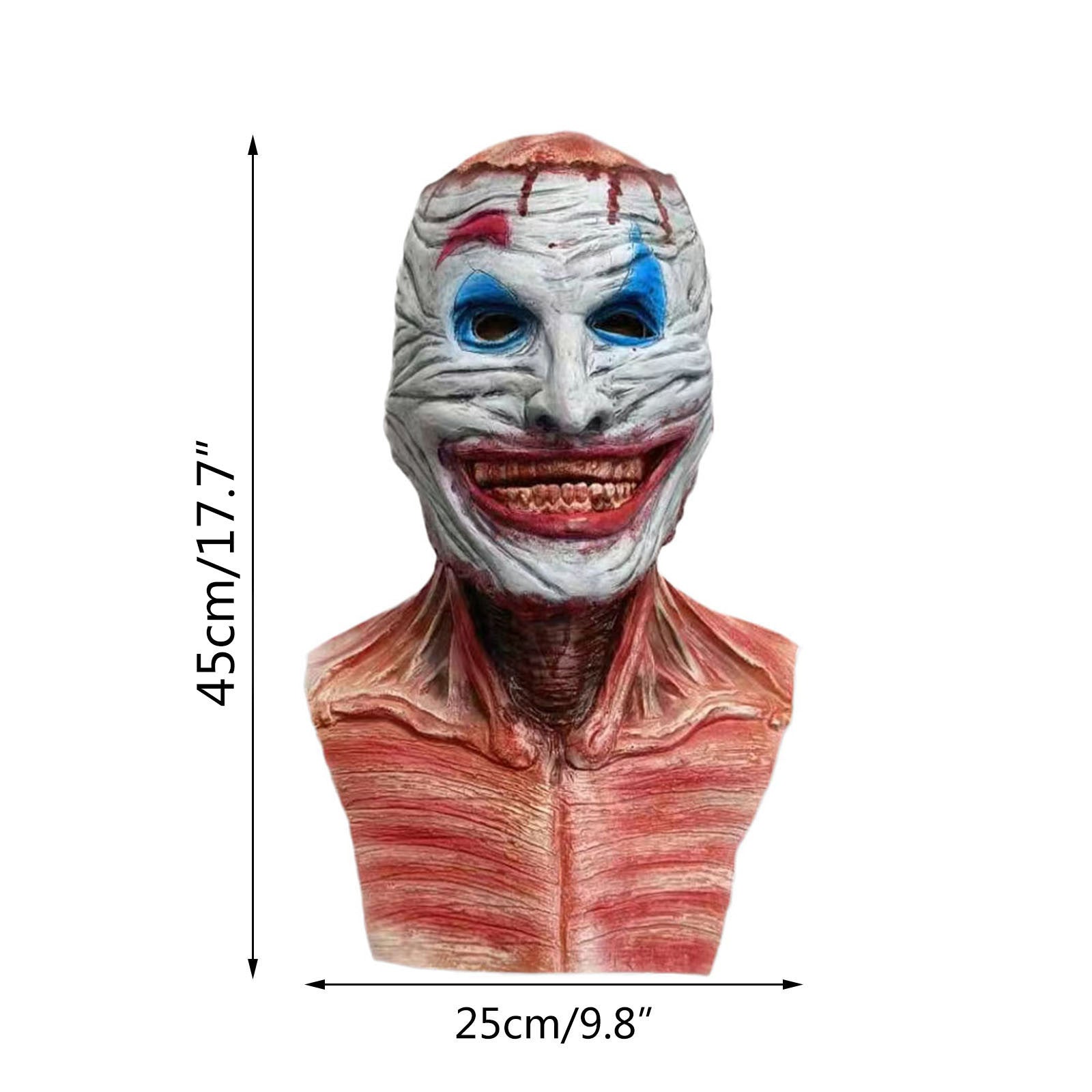 Dimensions of Bloody Joker Mask