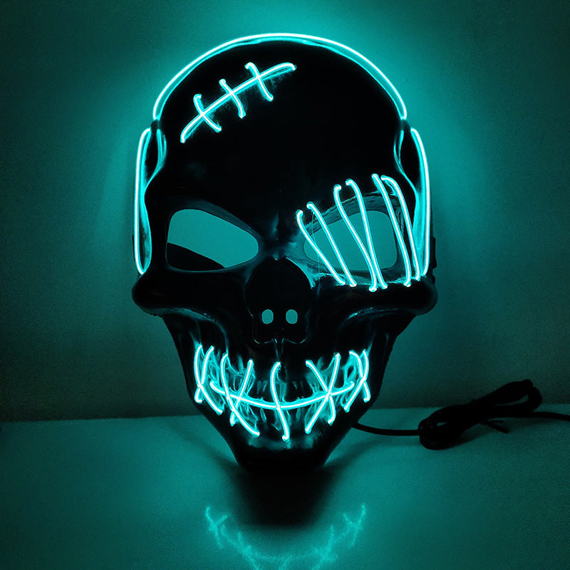 Light Blue Pirate Glowing One-Eyed Mask