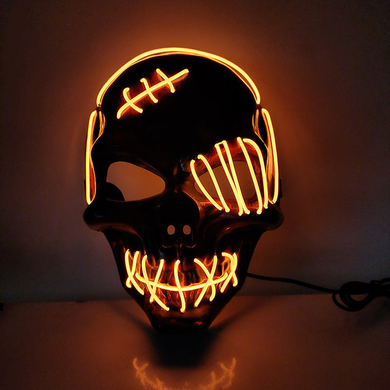 Orange Pirate Glowing One-Eyed Mask