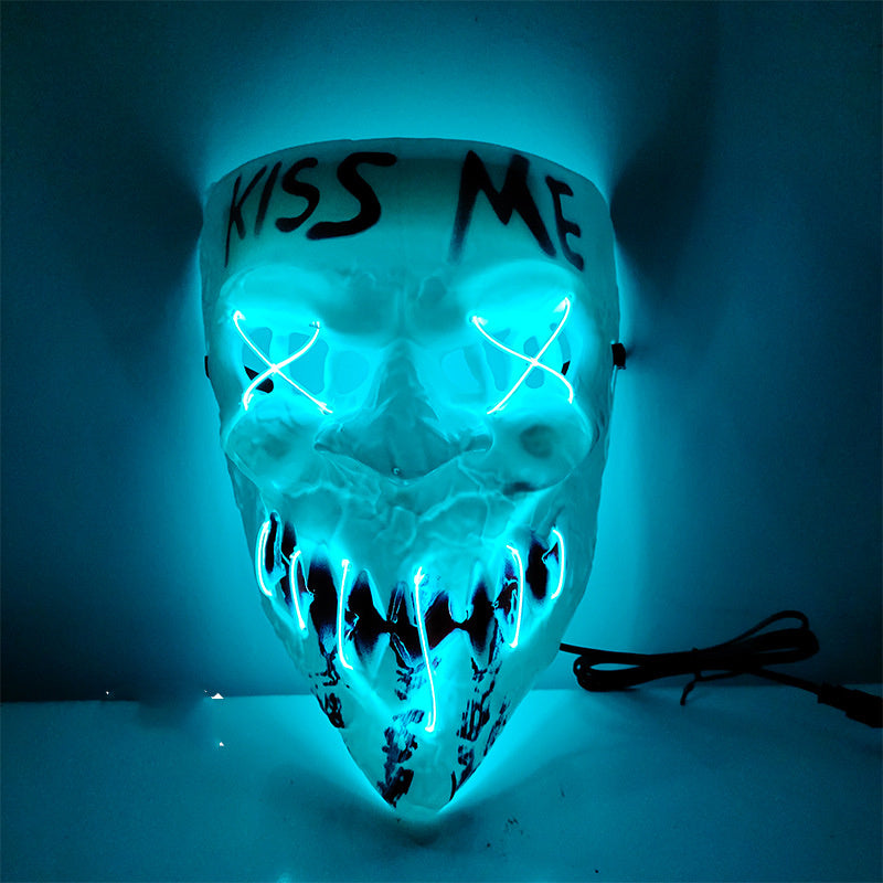 Light Blue Glowing Purge Mask